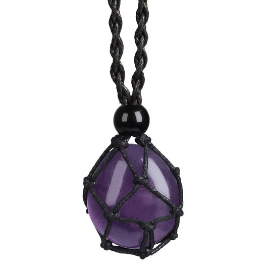 Amethyst Tumbled Stone Necklace
